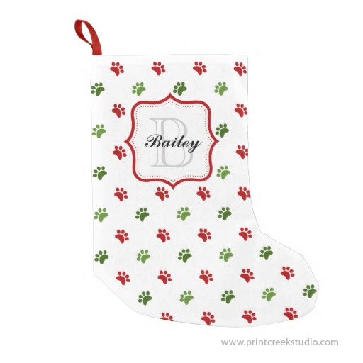 Green Red Personalized Pet Name Christmas Stocking
