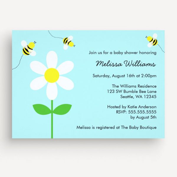 5 Cute Bumble Bee Baby Shower Invitations