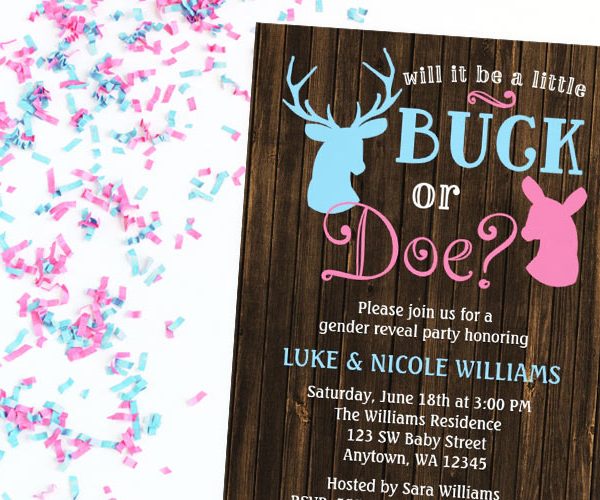 Buck or Doe Gender Reveal Invitations