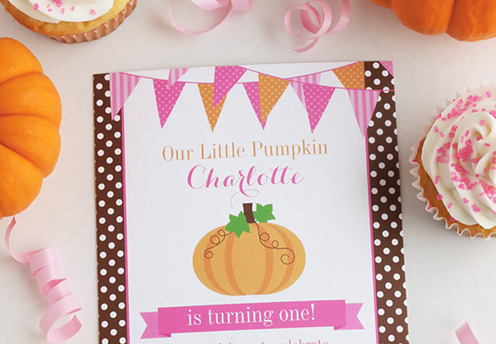 Fall girl birthday invitations