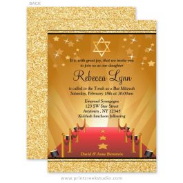 Modern Hollywood Bat Mitzvah Invitations