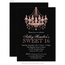 Rose gold sweet 16 invitations
