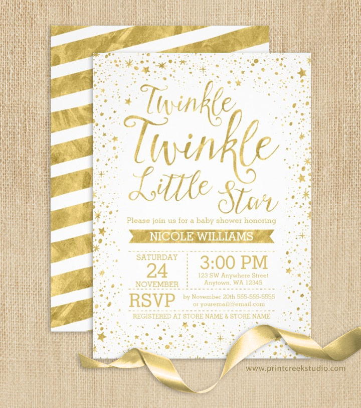 twinkle twinkle little star online invitation