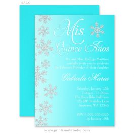 Winter wonderland quinceanera invitaitons