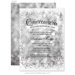 Winter wonderland Quinceanera invitations