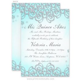 Winter wonderland Quinceanera invitations