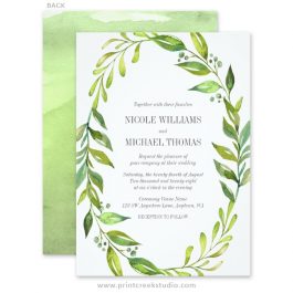 Greenery wedding invitations