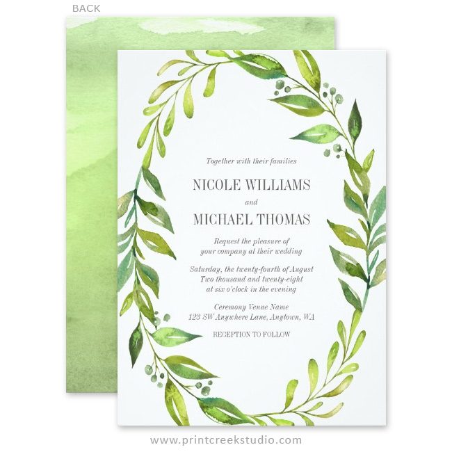 Greenery wedding invitations