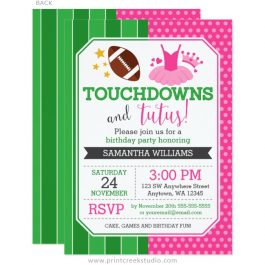 Touchdowns and Tutus Invitations