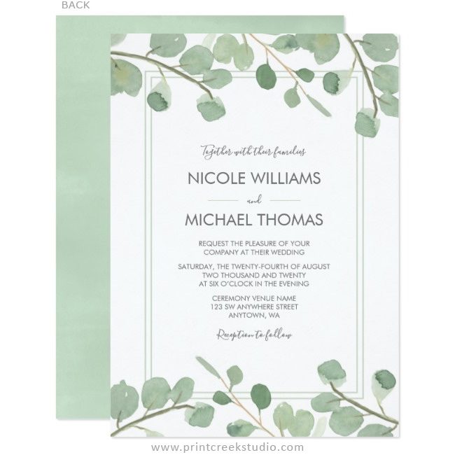 Eucalyptus Wedding Invitations