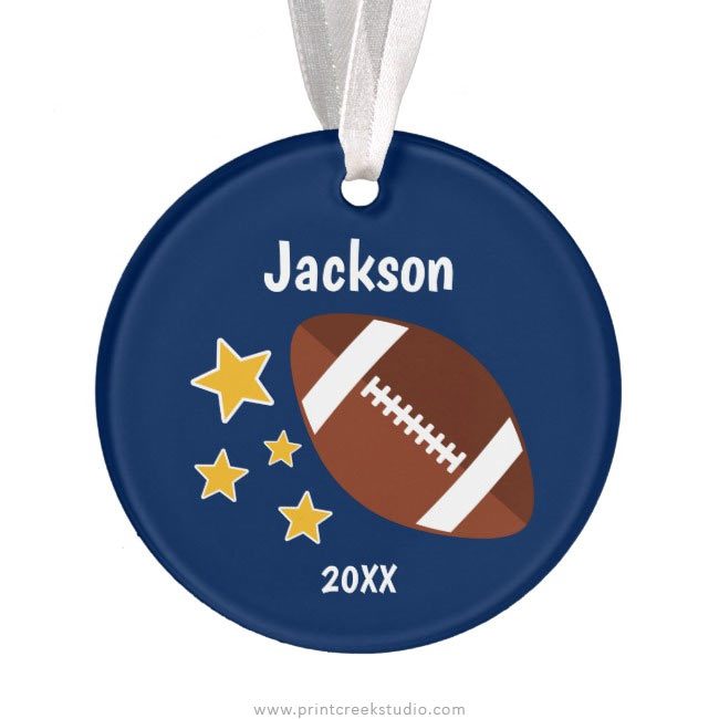 Personalized Football Christmas Ornament