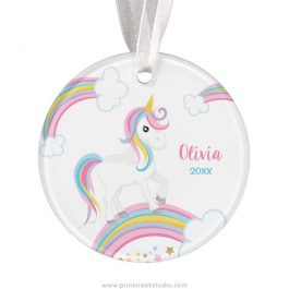 Unicorn Personalized Christmas Ornament