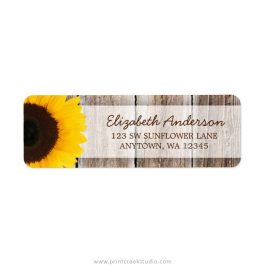 Sunflower return address labels