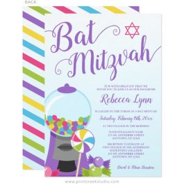 Candy Bat Mitzvah Invitations