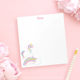 Magical Rainbow Unicorn Personalized Notepad