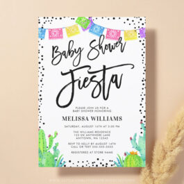 Modern Mexican Fiesta Baby Shower Invitation Template