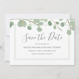 Watercolor Eucalyptus Save The Date