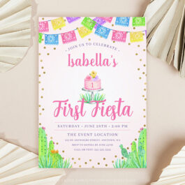 Cute First Fiesta Girl 1st Birthday Invitation