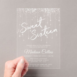 Modern Lights Sweet 16 Acrylic Invitations
