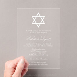 Elegant Bat Mitzvah Acrylic Invitations