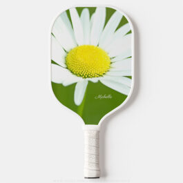Beautiful White Daisy Personalized Pickleball Paddle