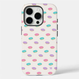 Cute Pink Teal Purple Donuts Pattern Personalized Case-Mate iPhone Case