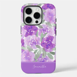 Lavender Purple Watercolor Floral Personalized Case-Mate iPhone Case